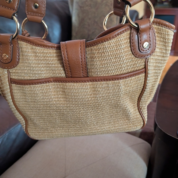 Michael Kors Woven Beige and Brown Shoulder Bag - Picture 5 of 8